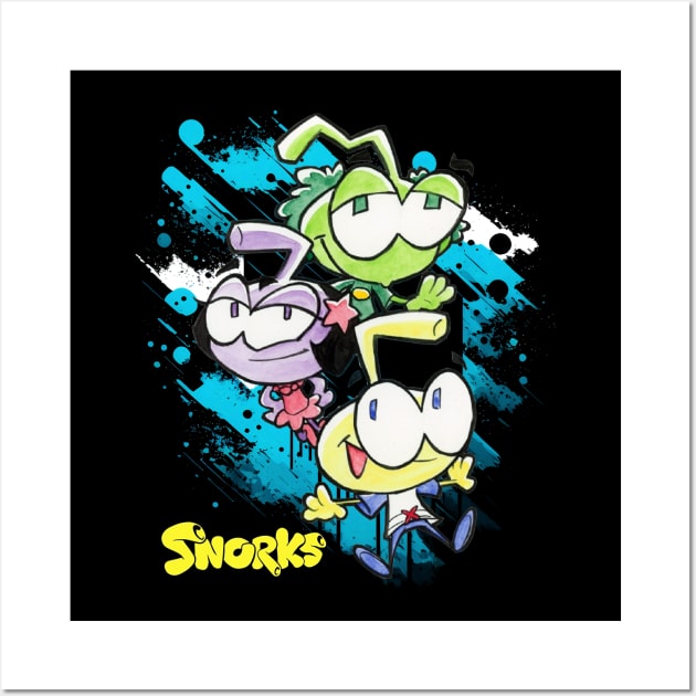 Bubble Trouble Adventures Celebrate the Whimsical Escapades and Underwater Exploration of Snorks on a Tee Wall Art by Frozen Jack monster